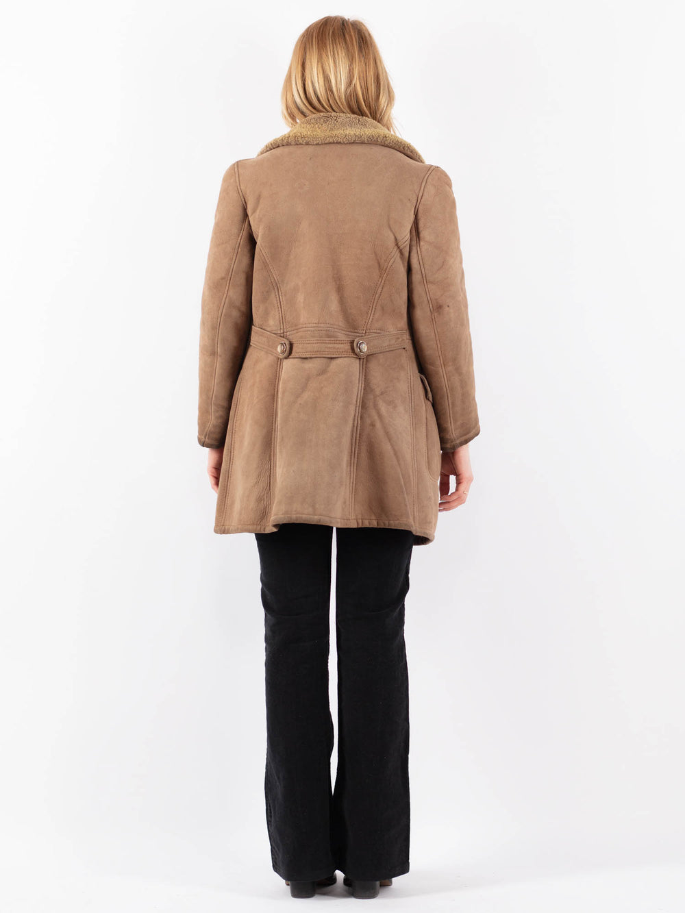 Vintage 70's Women Sheepskin Coat in BeigeV9679