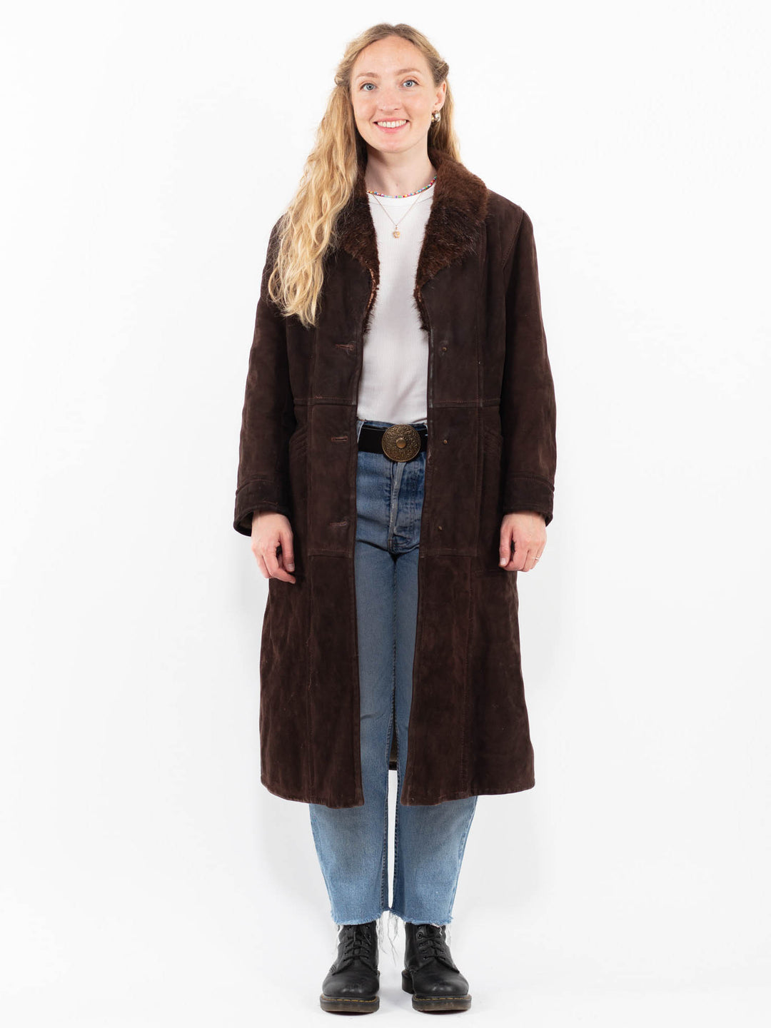 Vintage 70's Women Sheepskin Coat in BrownA0316