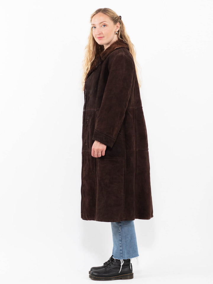Vintage 70's Women Sheepskin Coat in BrownA0316