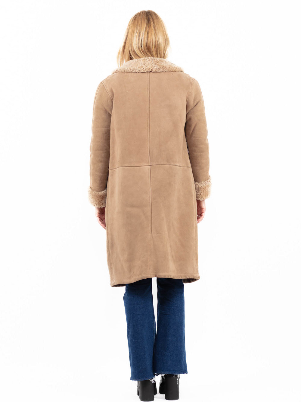 Vintage 70's Women Sheepskin Coat in BeigeA0107