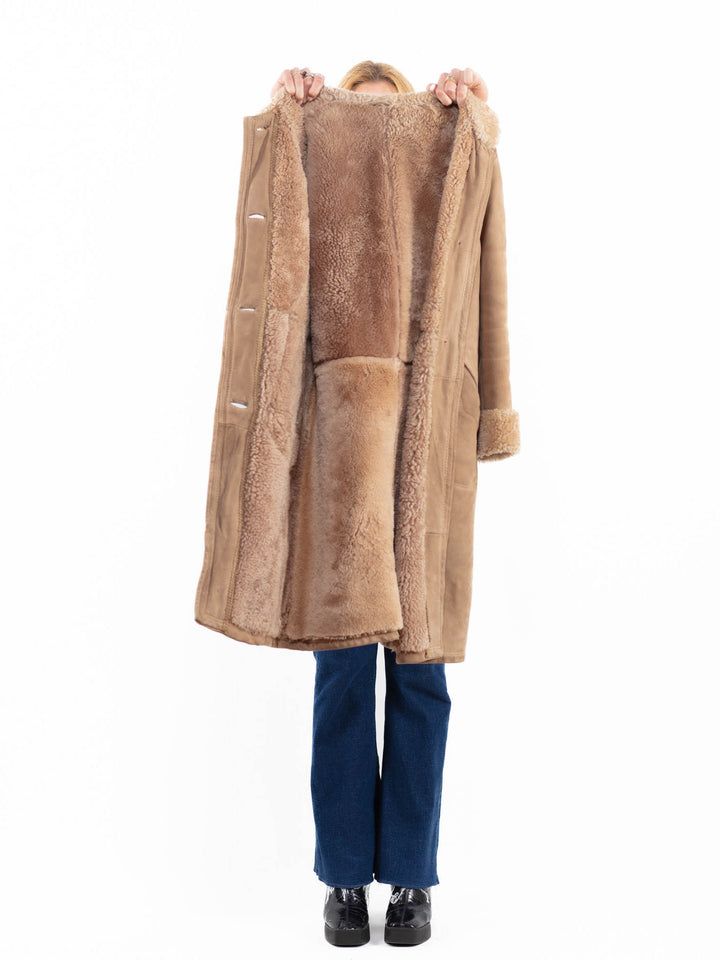 Vintage 70's Women Sheepskin Coat in BeigeA0107