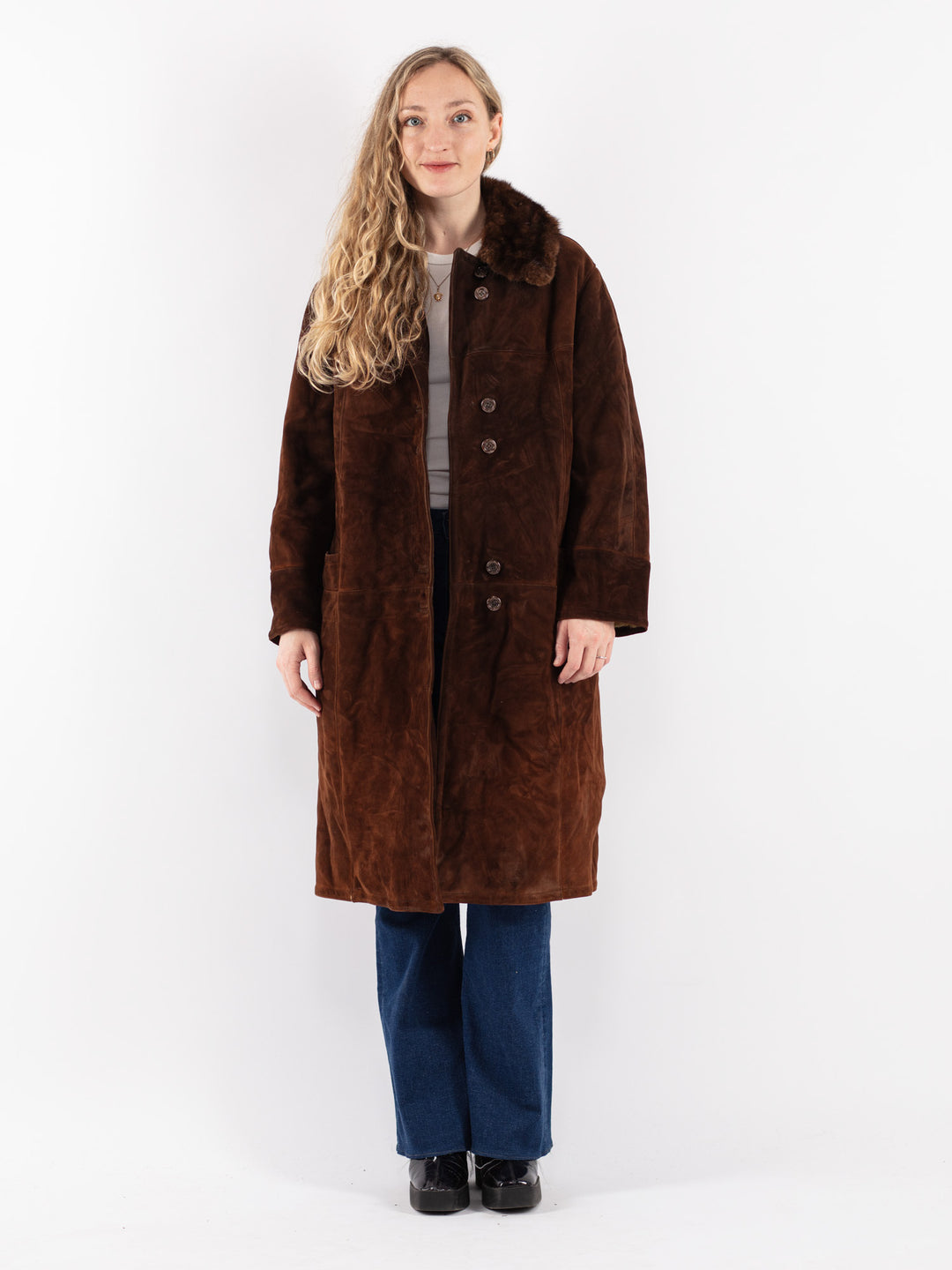 Vintage 70's Women Sheepskin in Brown
