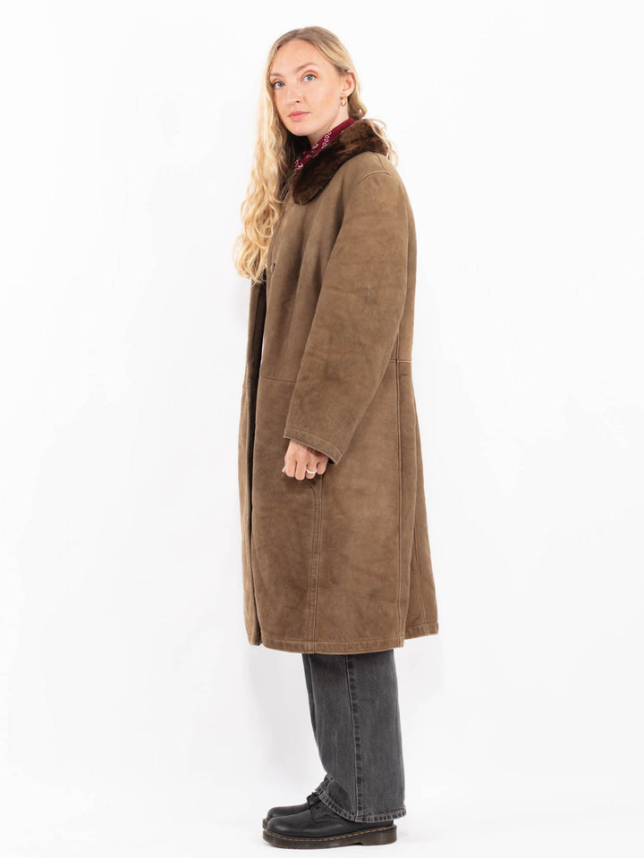 Vintage 70's Women Sheepskin Coat in BeigeA0663