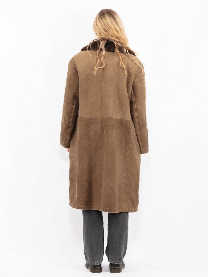 Vintage 70's Women Sheepskin Coat in BeigeA0663