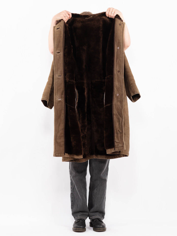 Vintage 70's Women Sheepskin Coat in BeigeA0663