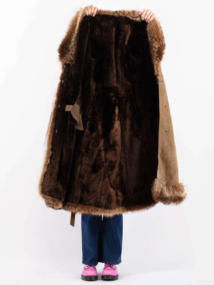Vintage 70's Women Sheepskin Coat in BeigeV9578