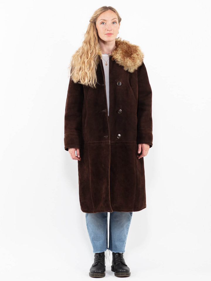 Vintage 70's Women Sheepskin Coat in BrownA0321