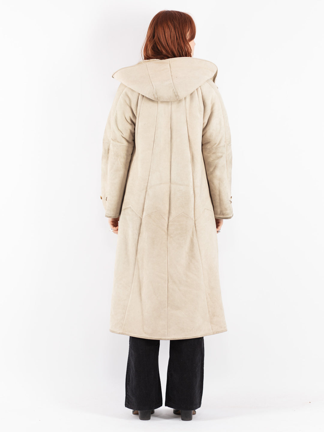 Vintage 70's Women Sheepskin Coat in Beige