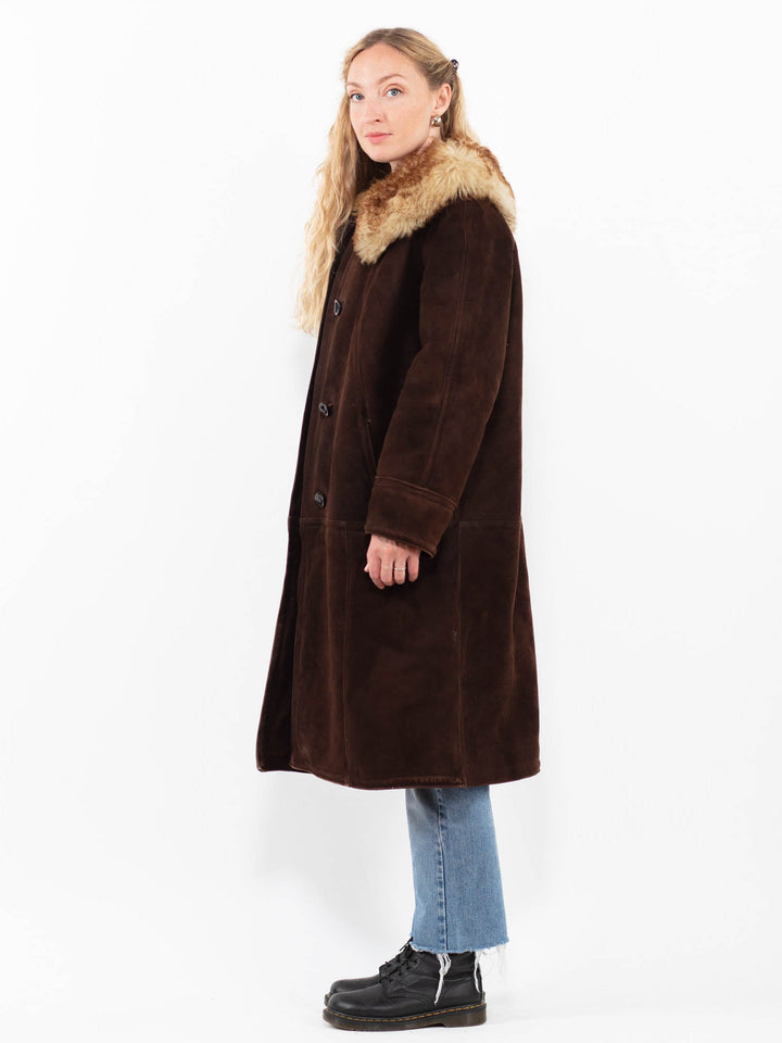 Vintage 70's Women Sheepskin Coat in BrownA0321