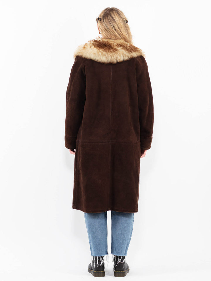 Vintage 70's Women Sheepskin Coat in BrownA0321