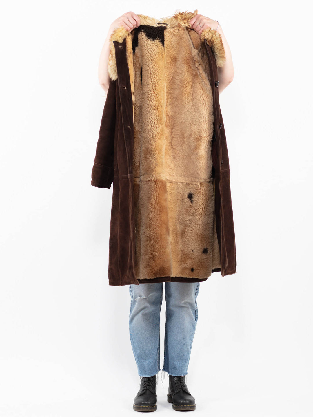 Vintage 70's Women Sheepskin Coat in BrownA0321