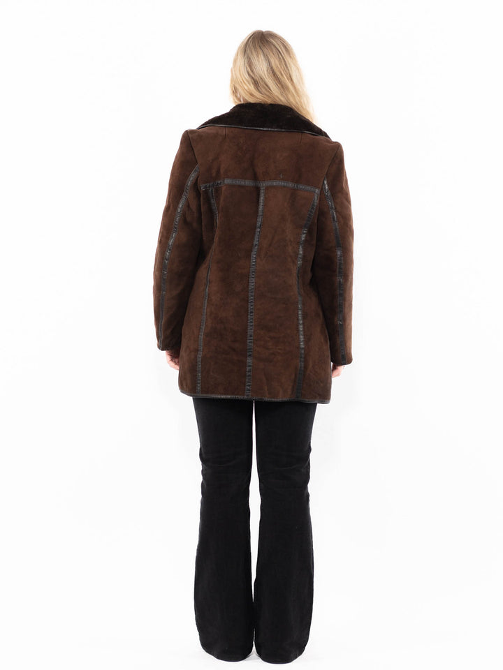 Vintage 70's Women Sheepskin Coat in BrownA0949