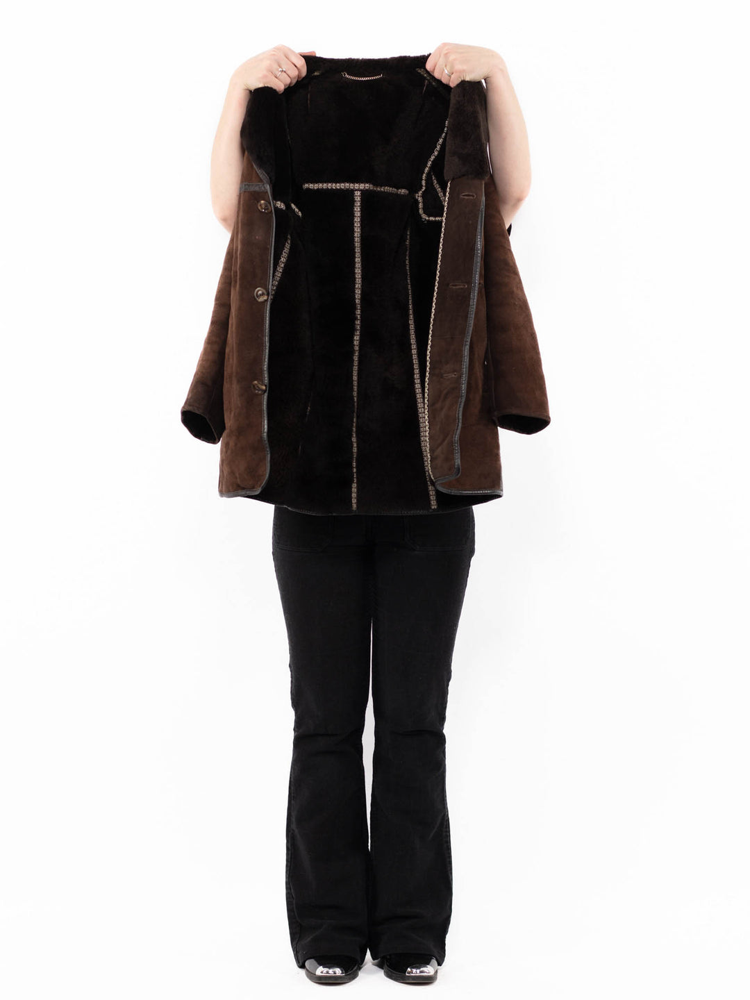 Vintage 70's Women Sheepskin Coat in BrownA0949