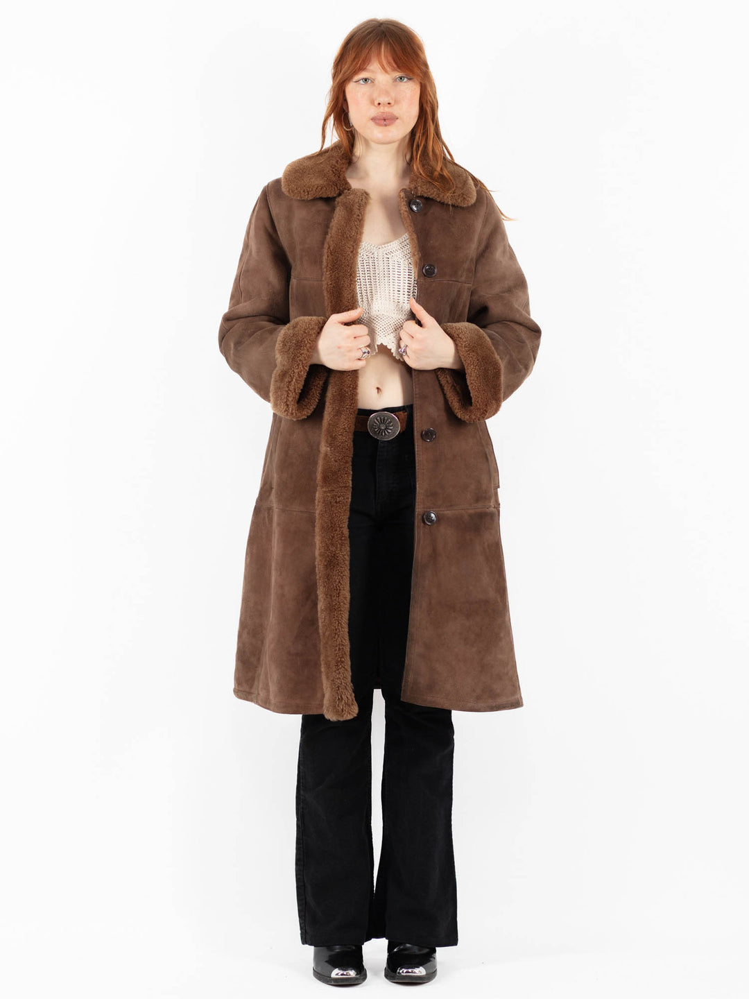 Vintage 70's Women Sheepskin in BrownV9820