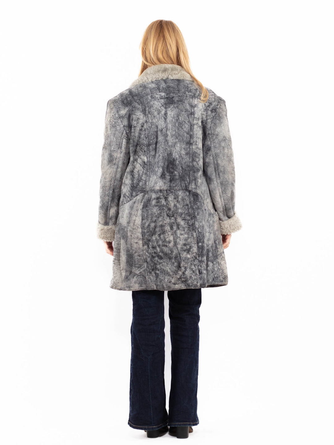 Vintage 70's Penny Lane Sheepskin Coat in Gray