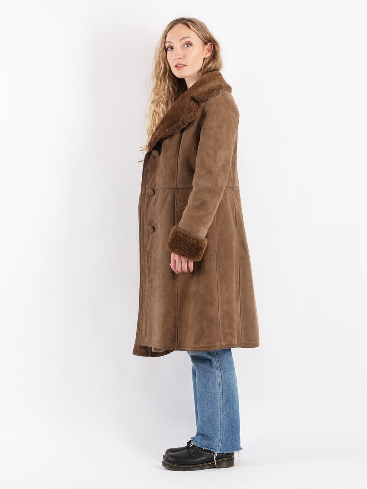 Vintage 70's Women Sheepskin Coat in BrownV9071