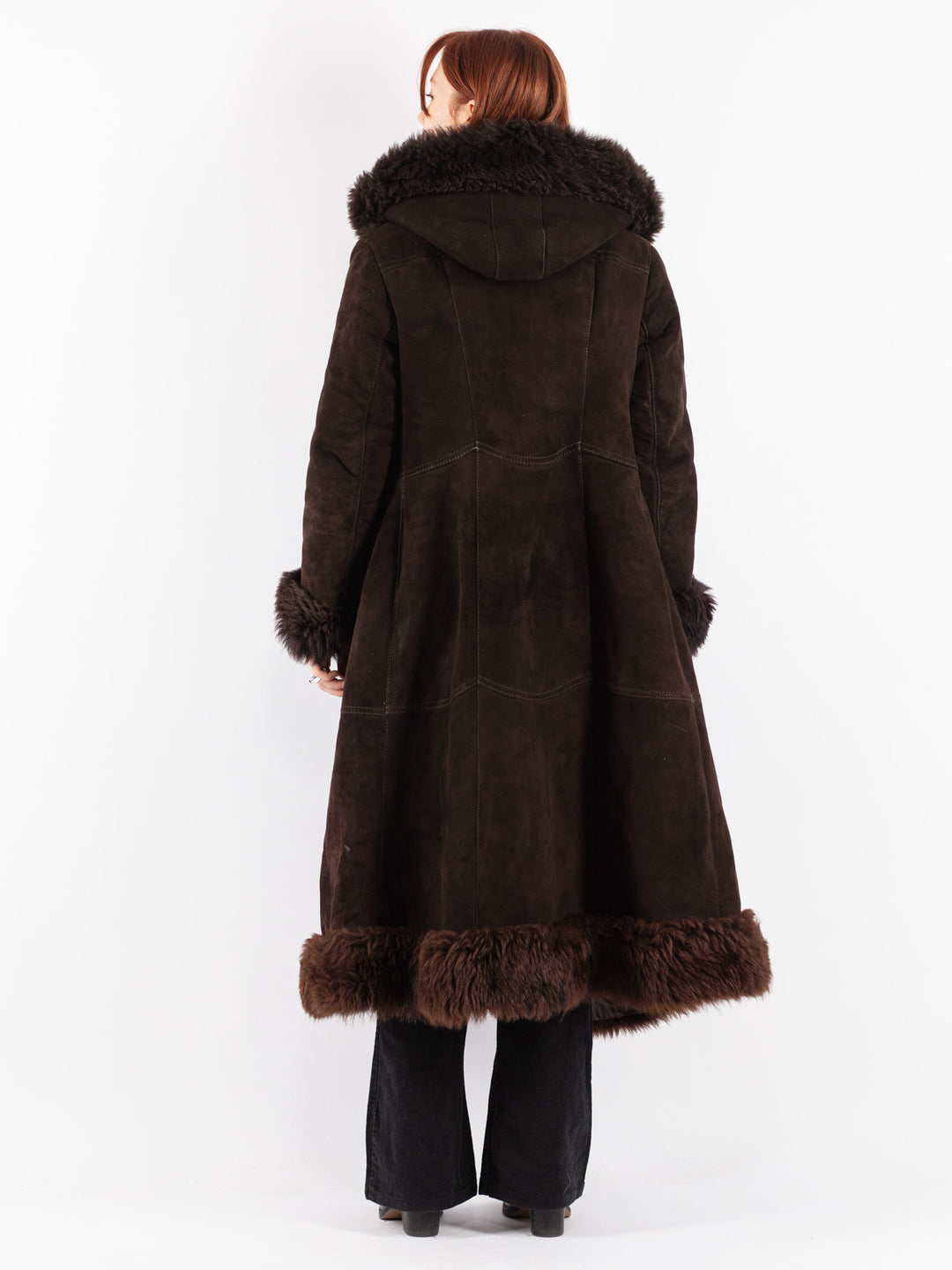 Vintage 70's Women Sheepskin Coat in Brown