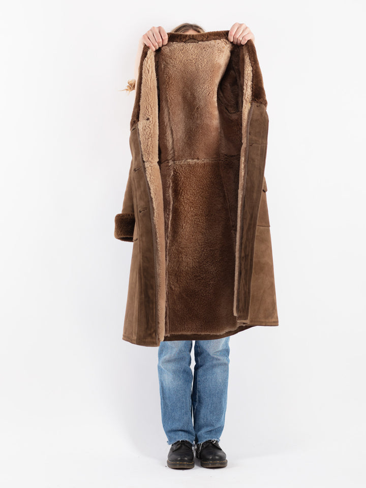 Vintage 70's Women Sheepskin Coat in BrownV9071