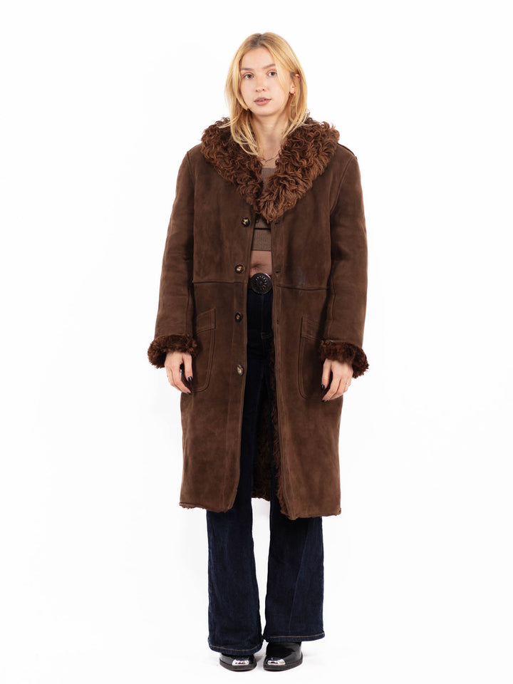 Vintage 70's Penny Lane Sheepskin Coat in Brown