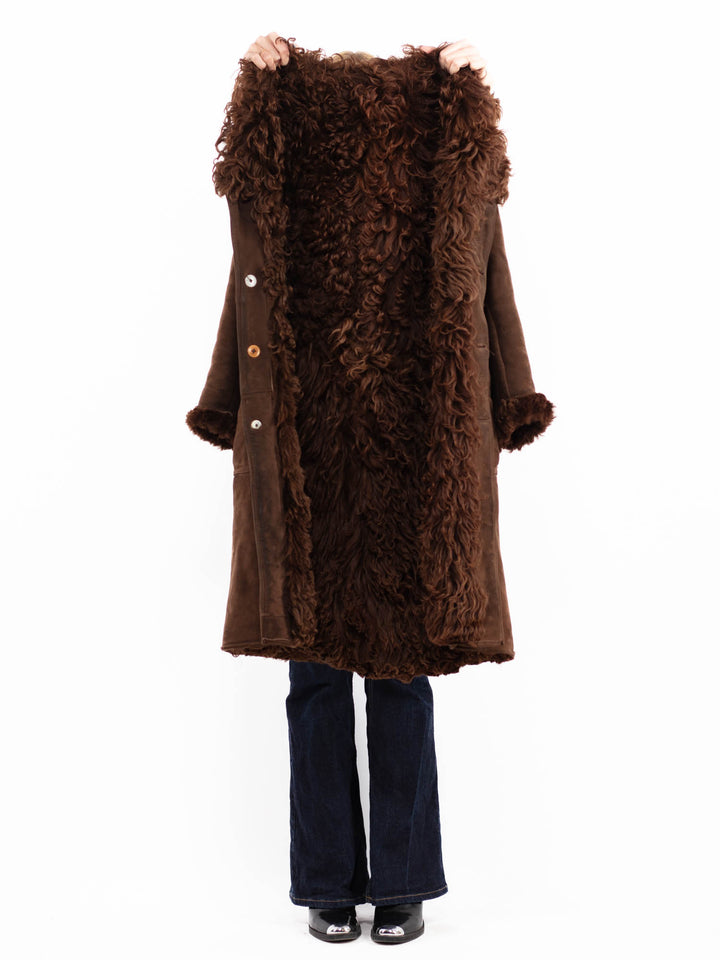 Vintage 70's Penny Lane Sheepskin Coat in Brown