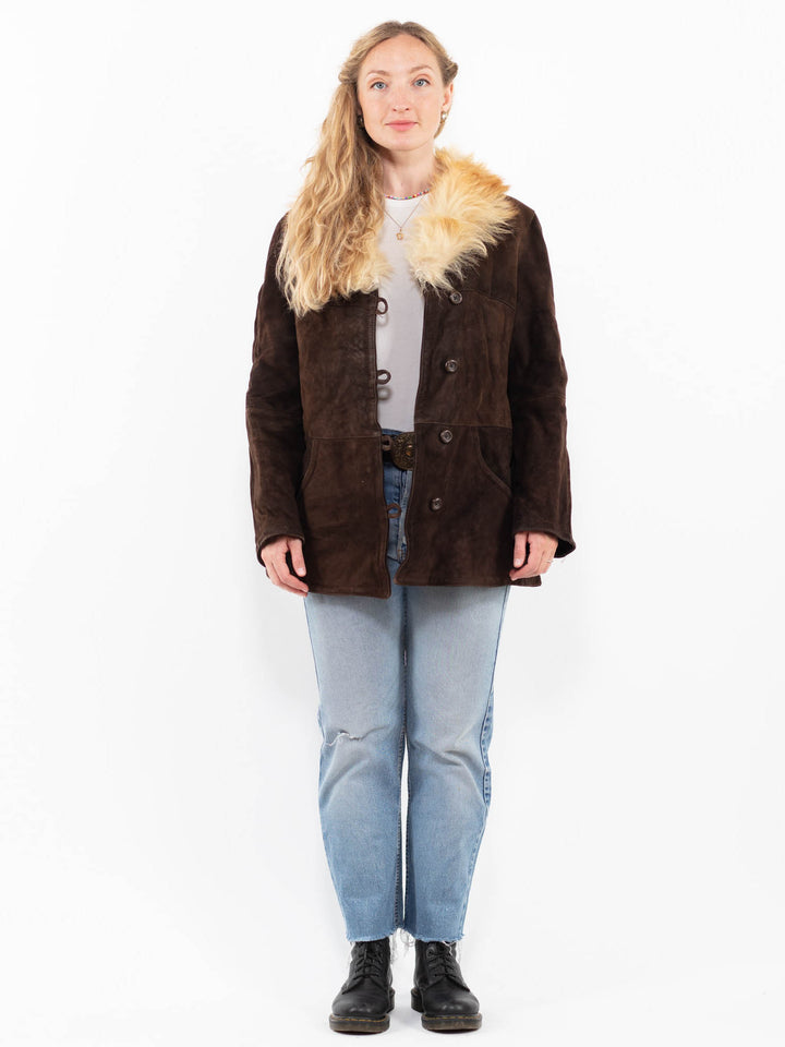 Vintage 70's Women Sheepskin Coat in BrownA0328