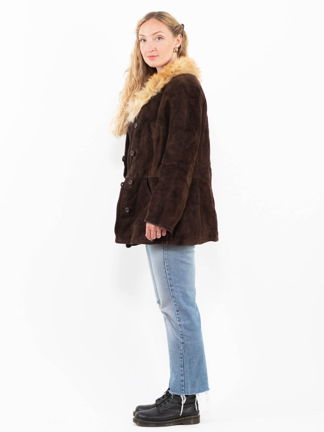 Vintage 70's Women Sheepskin Coat in BrownA0328