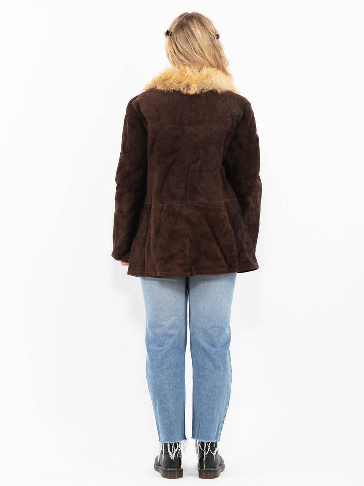Vintage 70's Women Sheepskin Coat in BrownA0328