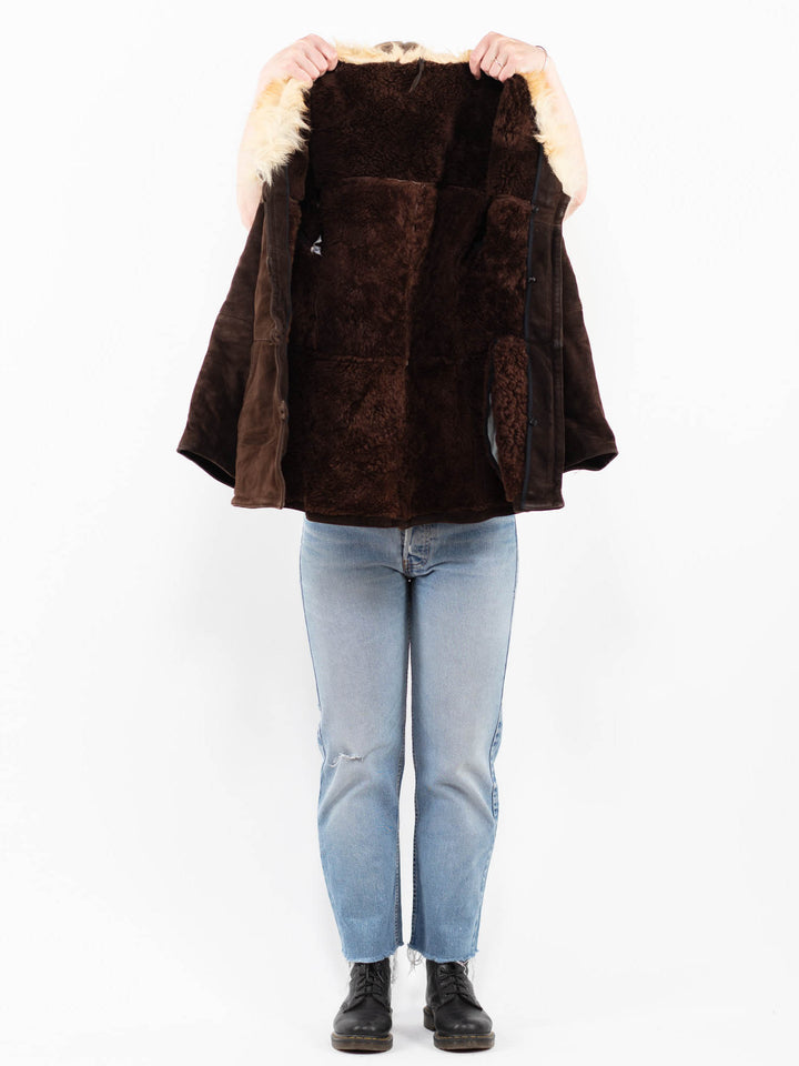 Vintage 70's Women Sheepskin Coat in BrownA0328