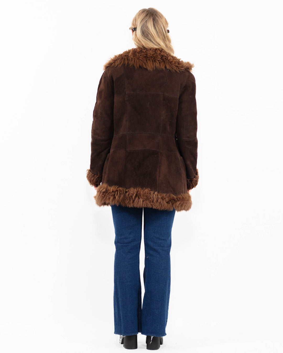 Vintage 70's Women Sheepskin Coat in BrownA0028