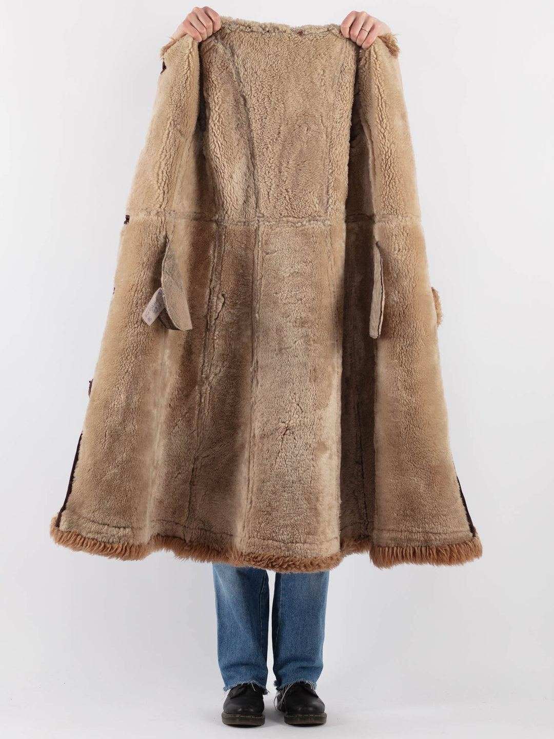 Vintage 70's Women Sheepskin Coat in BrownV9268