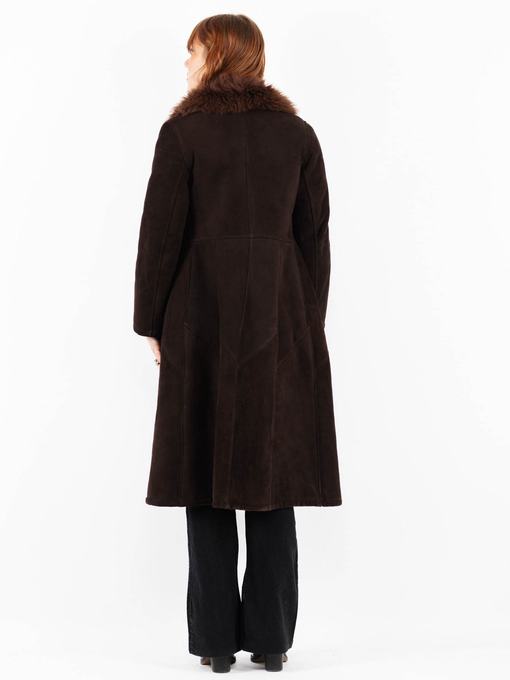 Vintage 70's Women Sheepskin Coat in BrownV9826