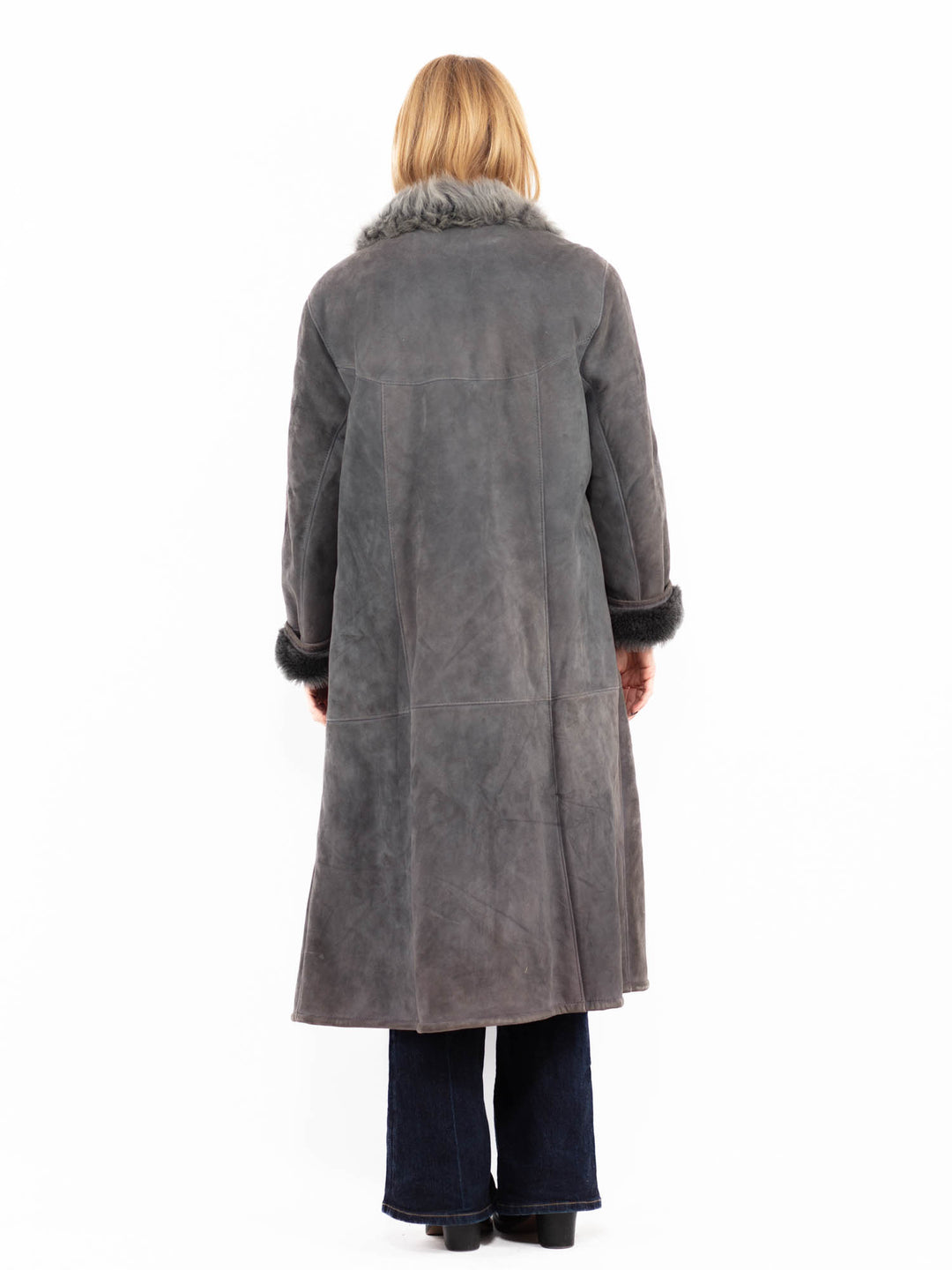 Vintage 70's Penny Lane Sheepskin Coat in Gray