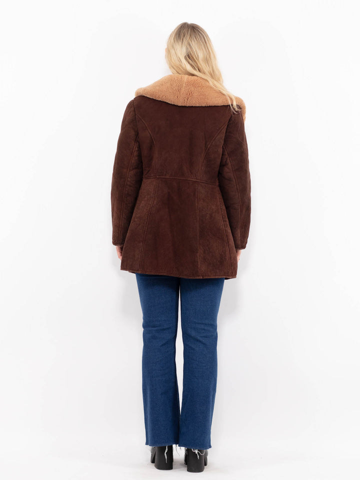 Vintage 70's Women Sheepskin Coat in BrownA1062