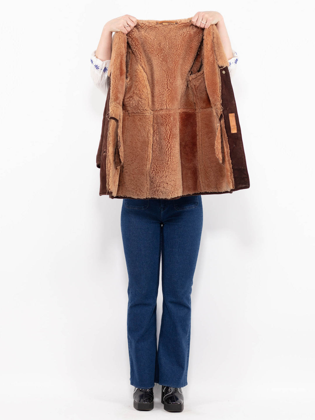 Vintage 70's Women Sheepskin Coat in BrownA1062