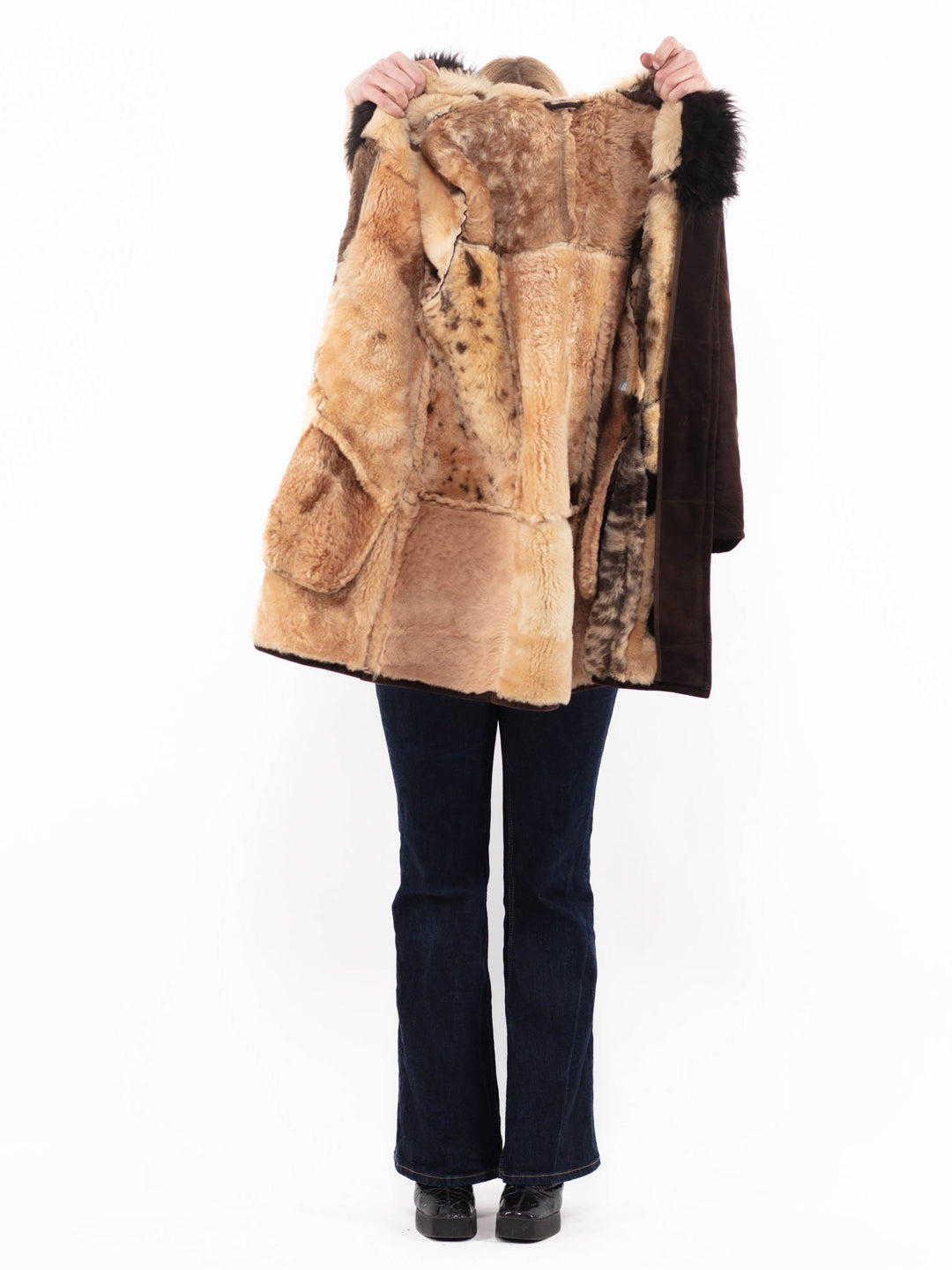 Vintage 70's Women Sheepskin Coat in BrownA1162