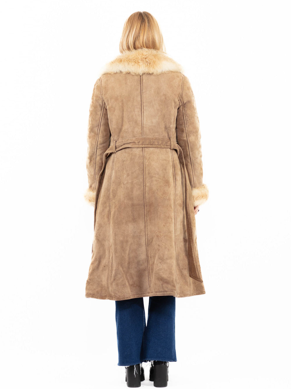 Vintage 70's Women Sheepskin Coat in BeigeA0122