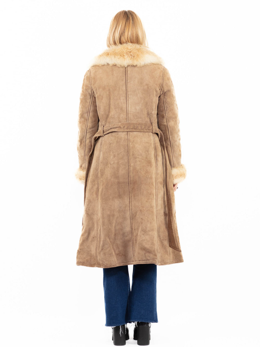 Vintage 70's Women Sheepskin Coat in BeigeA0122