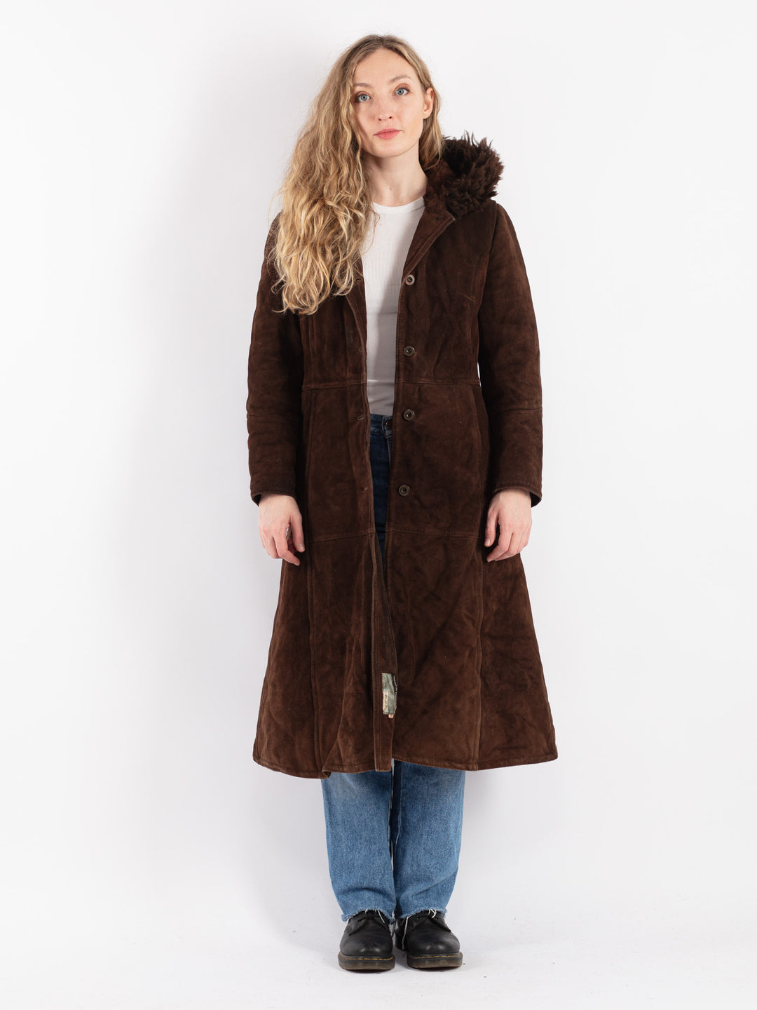 Vintage 70's Women Sheepskin Coat in BrownV9075