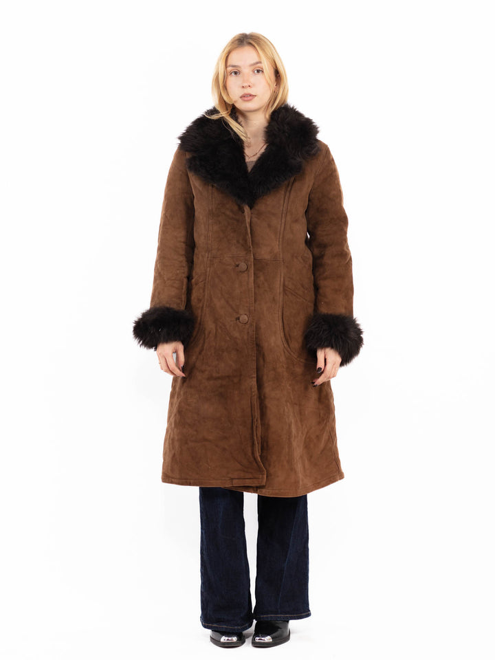 Vintage 70's Penny Lane Sheepskin Coat in Brown
