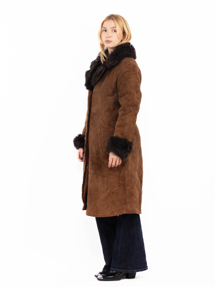 Vintage 70's Penny Lane Sheepskin Coat in Brown