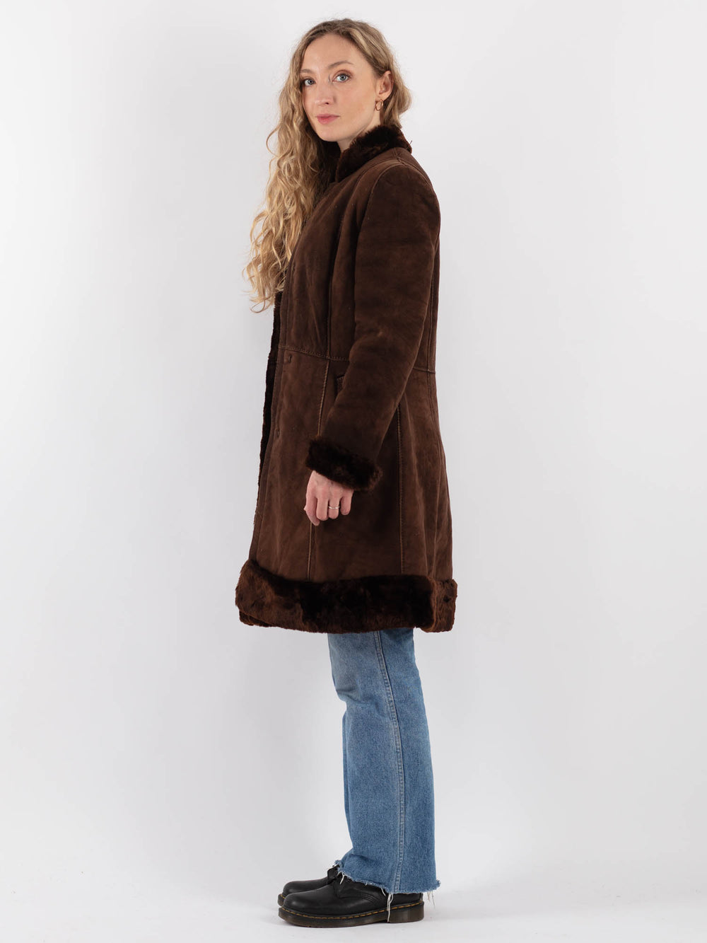 Vintage 70's Women Sheepskin Coat in BrownV9270