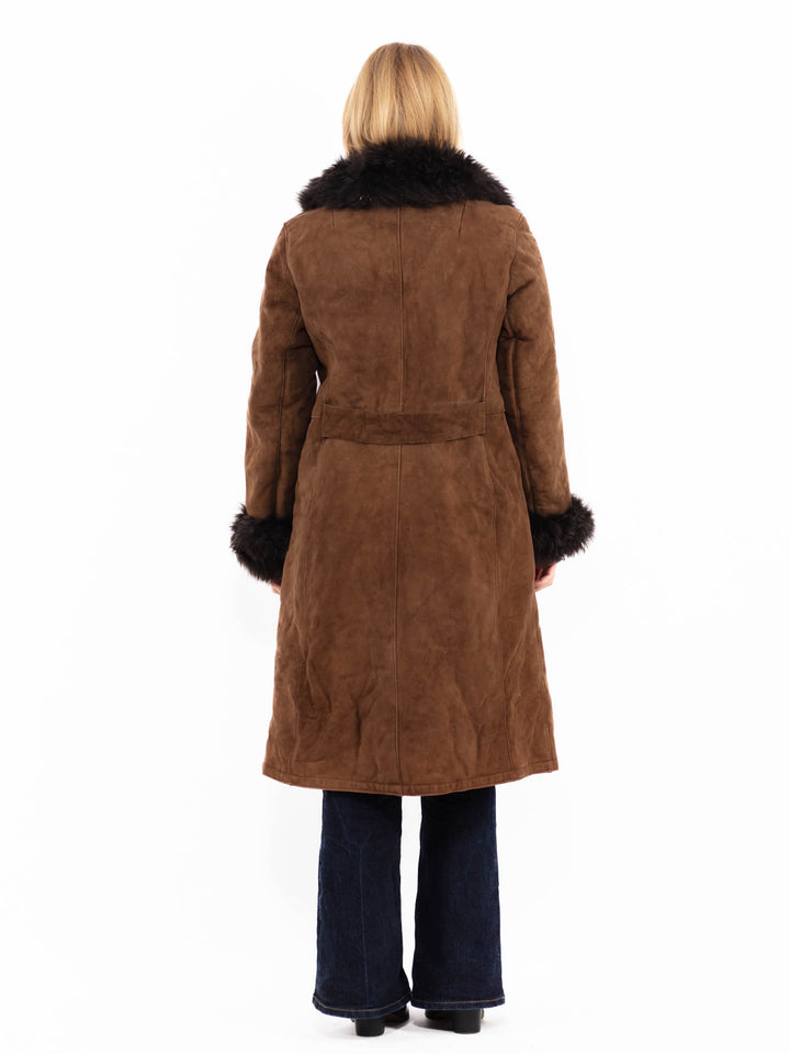 Vintage 70's Penny Lane Sheepskin Coat in Brown