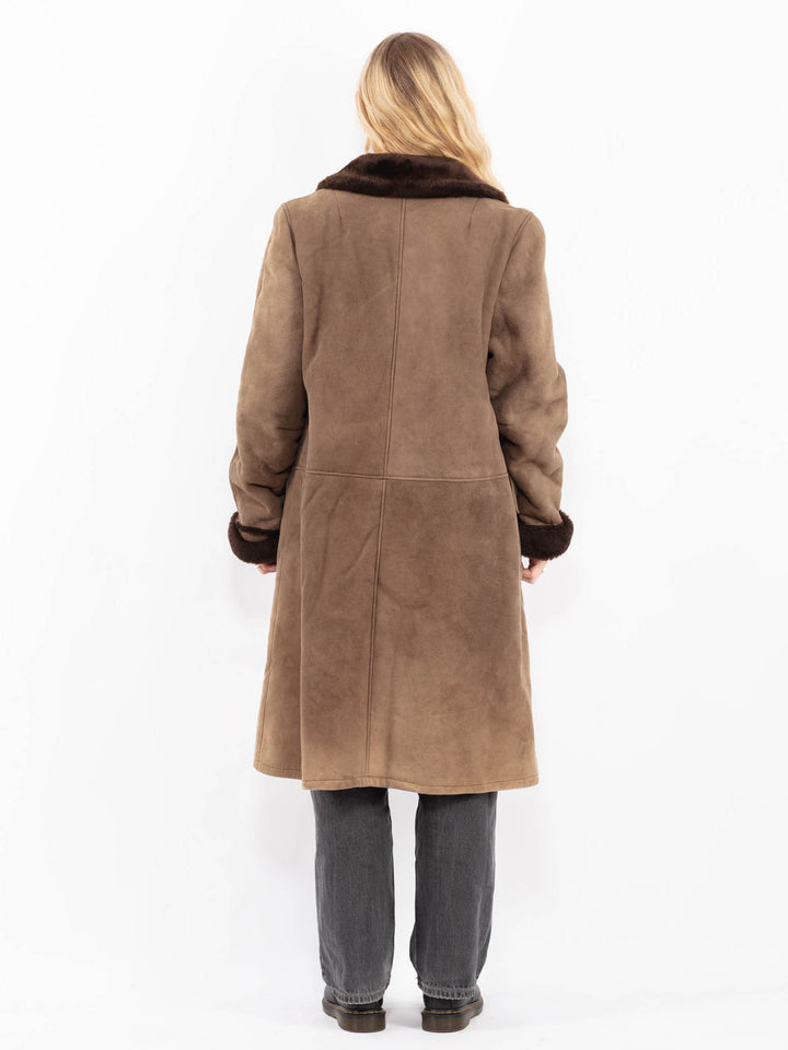 Vintage 70's Women Sheepskin Coat in BeigeA0678