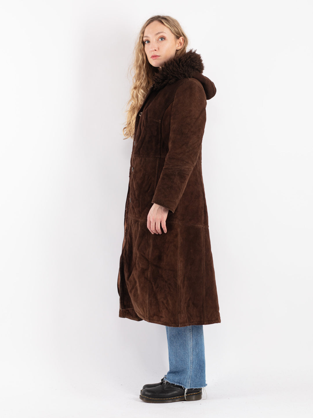Vintage 70's Women Sheepskin Coat in BrownV9075