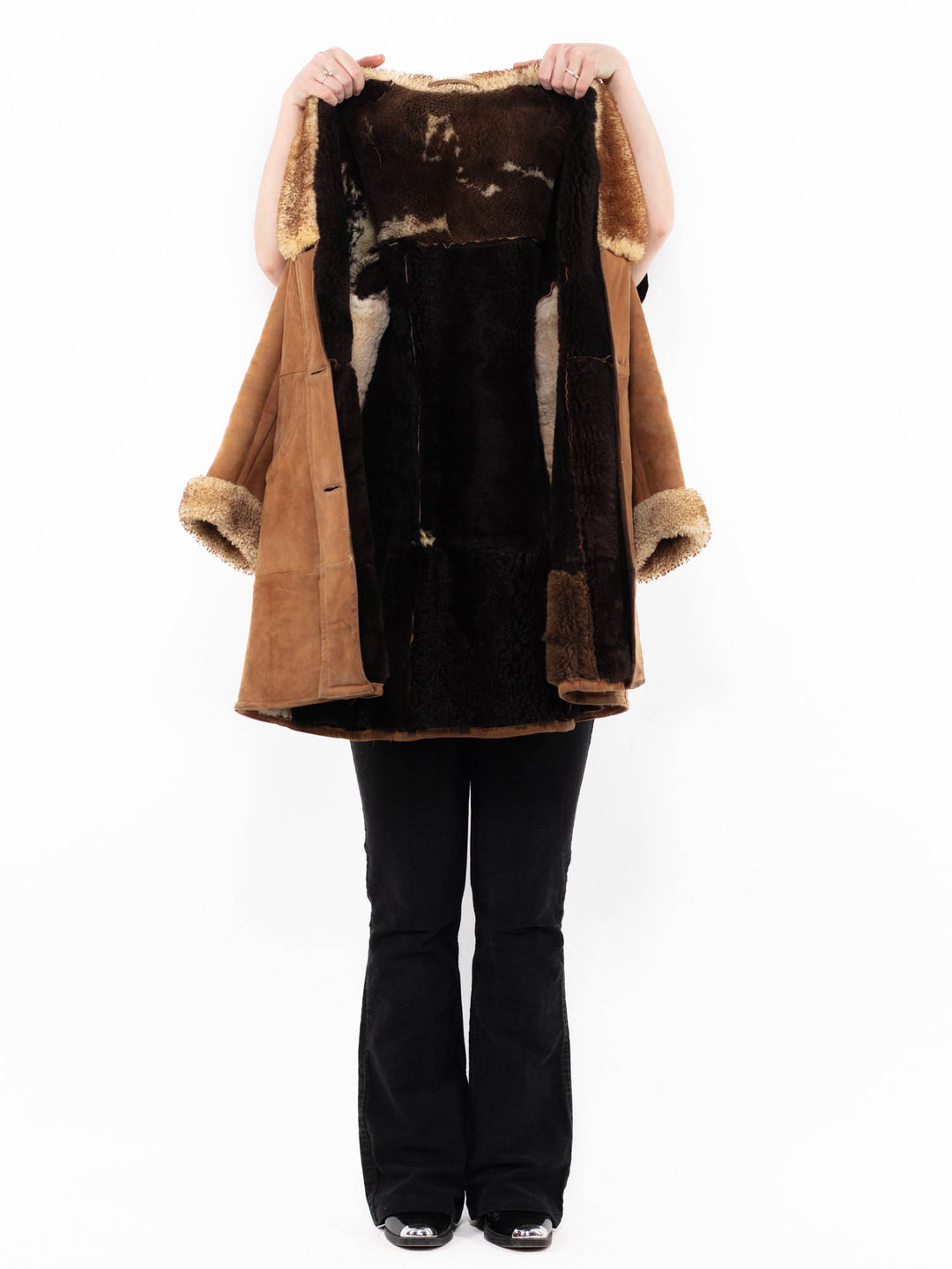 Vintage 70's Women Sheepskin Coat in BrownA0960
