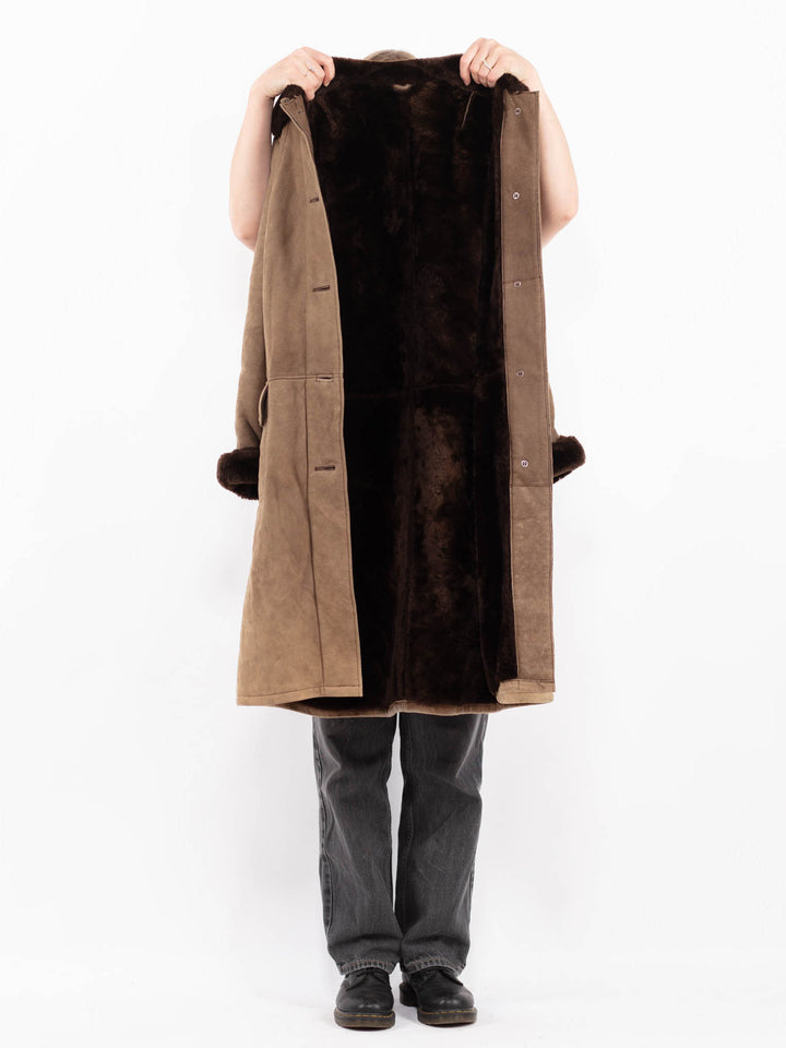 Vintage 70's Women Sheepskin Coat in BeigeA0678