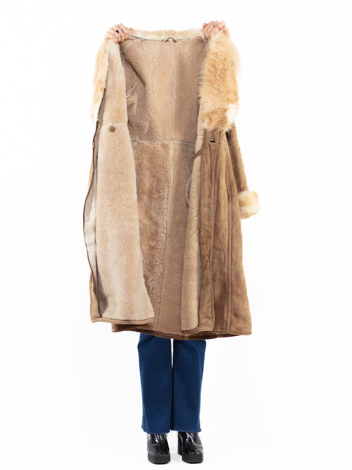 Vintage 70's Women Sheepskin Coat in BeigeA0122