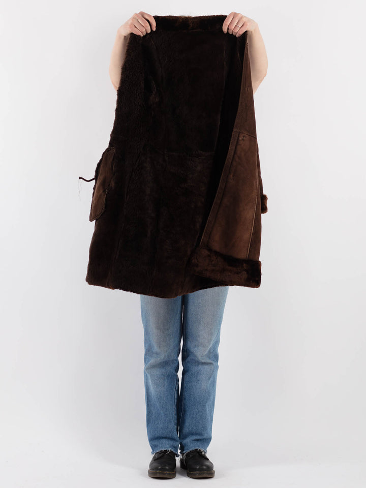 Vintage 70's Women Sheepskin Coat in BrownV9270
