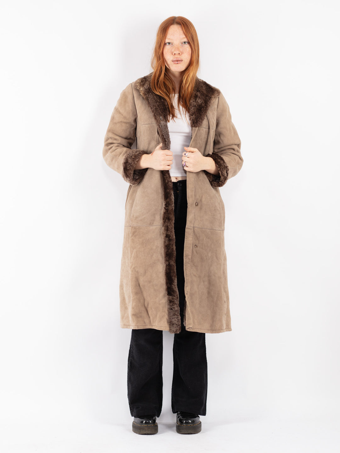 Vintage 70's Women Sheepskin in Beige