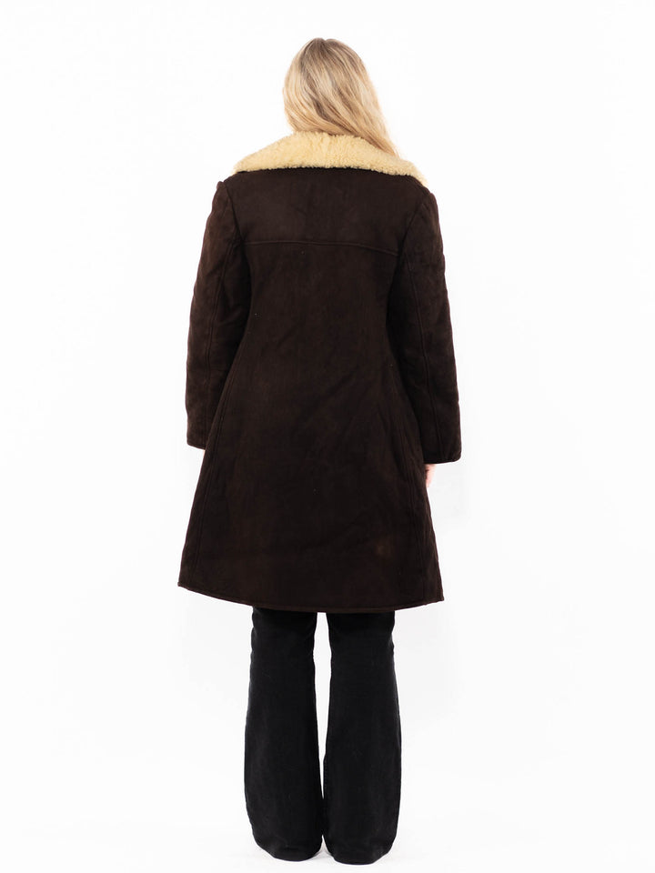 Vintage 70's Women Sheepskin Coat in BrownA0967